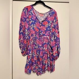 SHEIN Pink and Purple Floral Romper